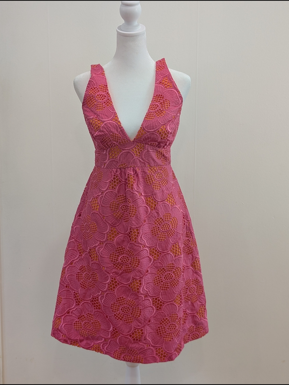 Lilly Pulitzer Pink Eyelet Dress with Orange Lining